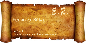 Egressy Réka névjegykártya