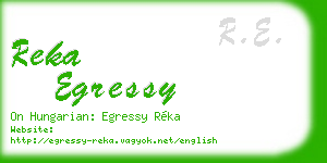 reka egressy business card
